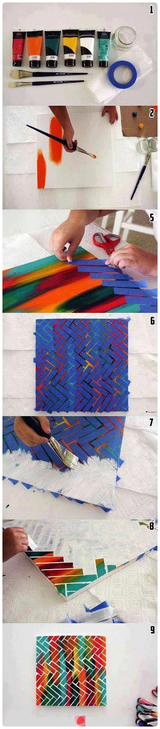Illustration for article titled 20 + DIY Inspiring Canvas Art Tricks That Will Boost Your Imagination